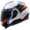 Capacete LS2 ADVANT II Triple Branco Azul Vermelho Brilhante
