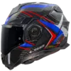 Capacete LS2 ADVANT X CARBON Future II Branco Azul Brilhante