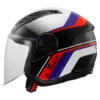 Capacete LS2 AIRFLOW II Rush Branco Azul Vermelho Brilhante