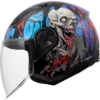 Capacete LS2 AIRFLOW II Zombie II Preto Vermelho Azul Brilhante