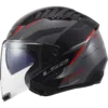 Capacete LS2 COPTER II Diston Cinza Vermelho Brilhante