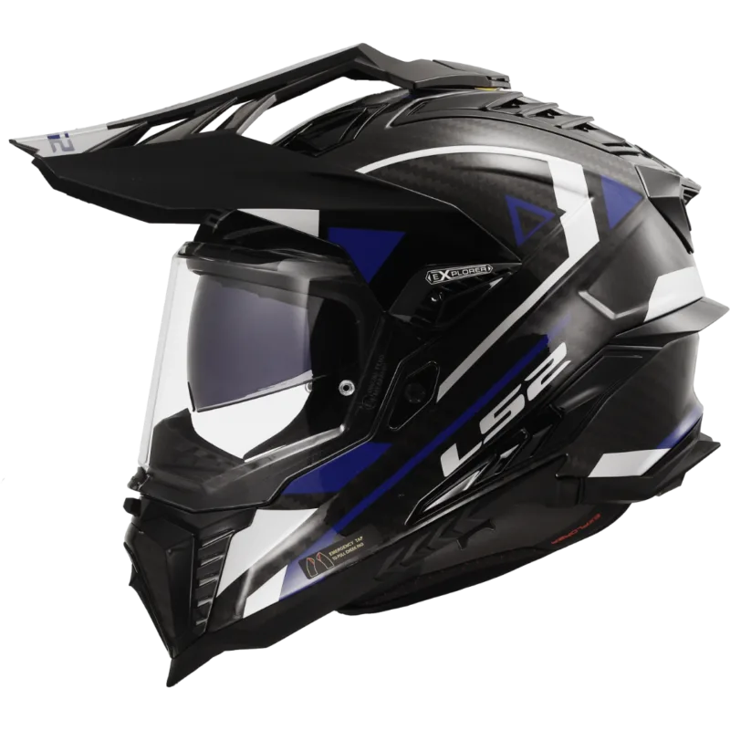 Capacete LS2 EXPLORER CARBON Adventure Azul Brilhante