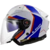 Capacete LS2 INFINITY II Focus Branco Azul Vermelho Brilhante