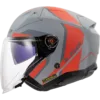 Capacete LS2 INFINITY II Focus Cinza Vermelho Mate