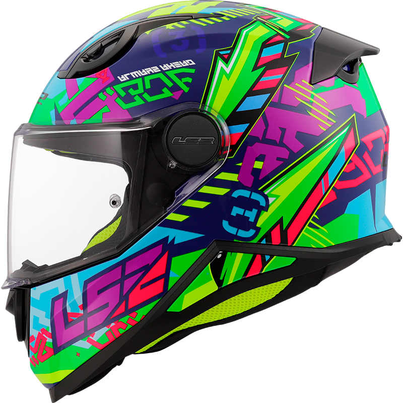 Capacete LS2 KID Svent Azul Verde Brilhante
