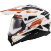 Capacete LS2 PIONEER II Namib Branco Laranja Brilhante