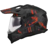 Capacete LS2 PIONEER II Crazy Preto Vermelho Mate