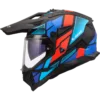 Capacete LS2 PIONEER II Block Preto Vermelho Azul Mate