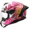 Capacete LS2 RAPID III Poppies II Branco Rosa Brilhante