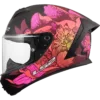 Capacete LS2 RAPID III Poppies I Preto Rosa Mate