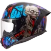 Capacete LS2 RAPID III Zombie II Preto Vermelho Azul Brilhante