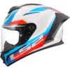 Capacete LS2 RAPID III Hyper Branco Azul Vermelho Brilhante