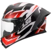 Capacete LS2 RAPID III Xtrem Branco Preto Vermelho Brilhante
