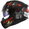 Capacete LS2 STREAM II Angry Monkey Preto Vermelho Mate