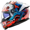 Capacete LS2 STREAM II Inferno Branco Azul Brilhante
