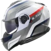 Capacete LS2 STROBE II Monza Branco Azul Vermelho Brilhante